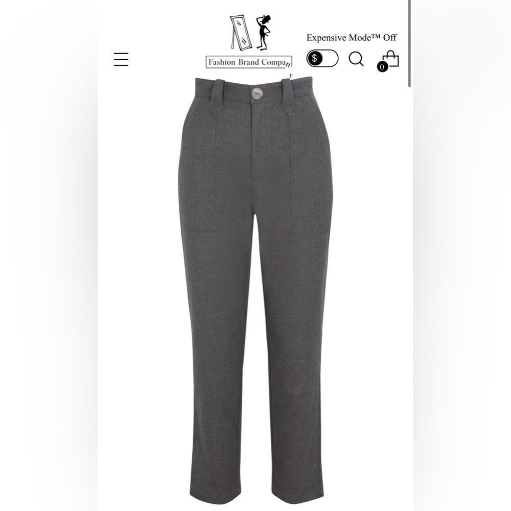 NWT Fashion Brand Company face cut out trousers dark gray 1X